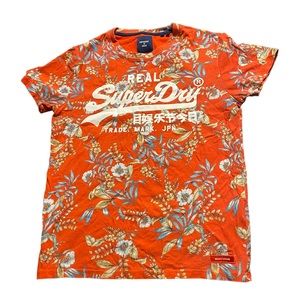 Superdry Vintage Tee Shirt Men's Large Logo Crew-Neck Short Sleeve Tropical